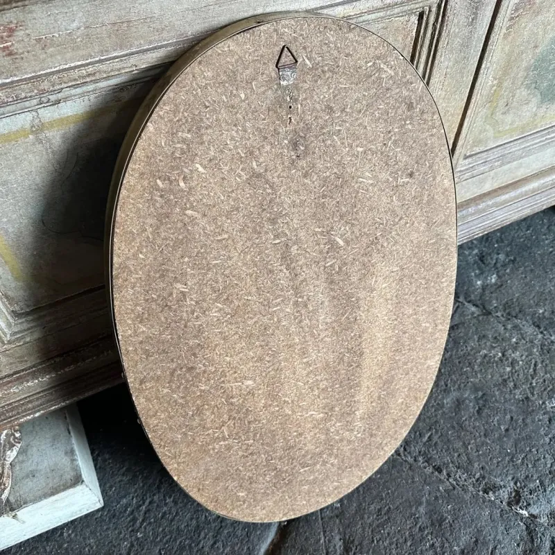 Pamono Mid-Century Modern Italian Brass Oval Wall Mirror in the style of Giò Ponti, 1960s> Mirrors