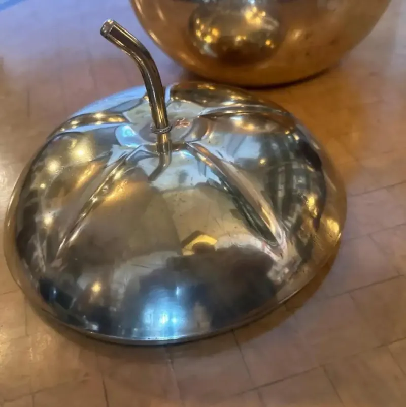 Online Pamono Mid-Century Modern Italian Brass Pumpkin Ice Bucket, 1970s