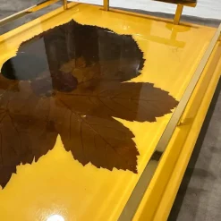 Pamono Mid-Century Modern Italian Lacquered Wood and Brass Serving Tray, 1960s> Trays