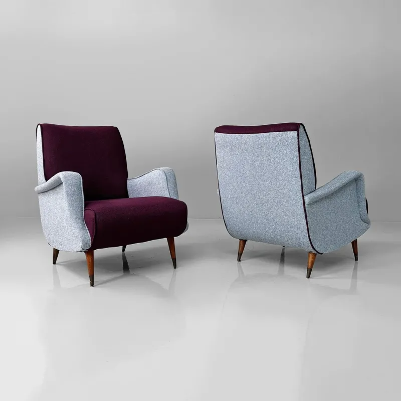 Pamono Mid-Century Modern Italian Mod. 802 Lounge Chairs by Carlo De Carli for Cassina, 1950s, Set of 2> Lounge Chairs & Armchairs