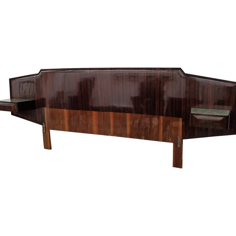 New Pamono Mid-Century Modern Italian Bed Frame with Floating Nightstands, 1950s