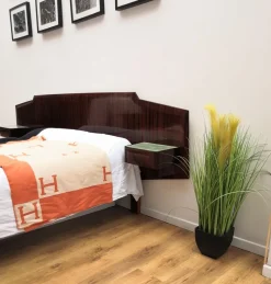 New Pamono Mid-Century Modern Italian Bed Frame with Floating Nightstands, 1950s