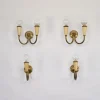 New Pamono Mid-Century Modern Italian Sconces in Lacquer and Brass, 1960s, Set of 4