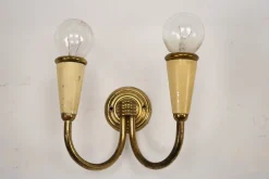 New Pamono Mid-Century Modern Italian Sconces in Lacquer and Brass, 1960s, Set of 4