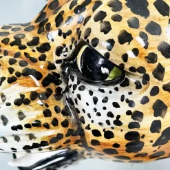 Pamono Mid-Century Modern Italian Feline Animal Cheetah Ceramic Statue, 1960s><noscript><img width=