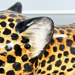 Pamono Mid-Century Modern Italian Feline Animal Cheetah Ceramic Statue, 1960s><noscript><img width=