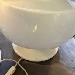 Best Pamono Mid-Century Modern Italian White Opaline Glass and Brass Table Lamp, 1970s
