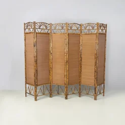 Discount Pamono Mid-Century Modern Italian Screen in Bamboo and Rattan, 1950s
