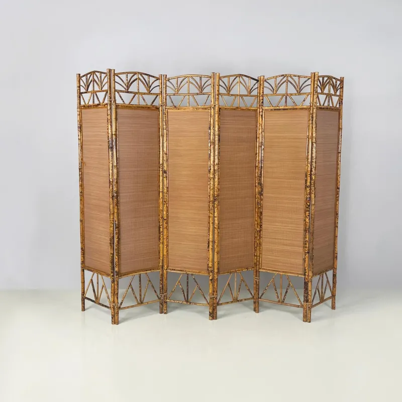 Discount Pamono Mid-Century Modern Italian Screen in Bamboo and Rattan, 1950s
