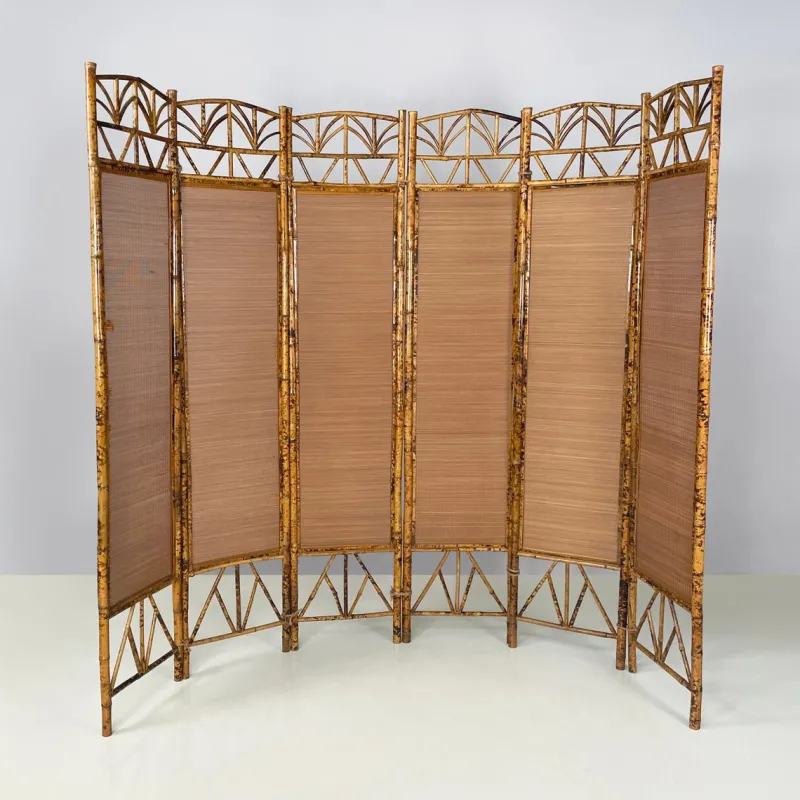 Discount Pamono Mid-Century Modern Italian Screen in Bamboo and Rattan, 1950s