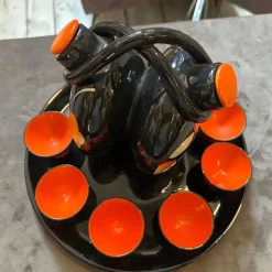 Sale Pamono Mid-Century Modern Italian Ceramic Rosolio Set by Rometti, 1950s, Set of 8