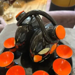 Sale Pamono Mid-Century Modern Italian Ceramic Rosolio Set by Rometti, 1950s, Set of 8