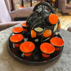 Sale Pamono Mid-Century Modern Italian Ceramic Rosolio Set by Rometti, 1950s, Set of 8