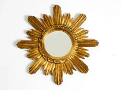 Clearance Pamono Mid-Century Modern Italian Sunburst Wall Mirror inWood and Resin, 1950s