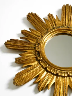 Clearance Pamono Mid-Century Modern Italian Sunburst Wall Mirror inWood and Resin, 1950s