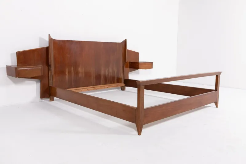 Pamono Mid-Century Modern Italian Double Bed Frame from Gio Ponti, 1950s> Beds & Bedroom Sets