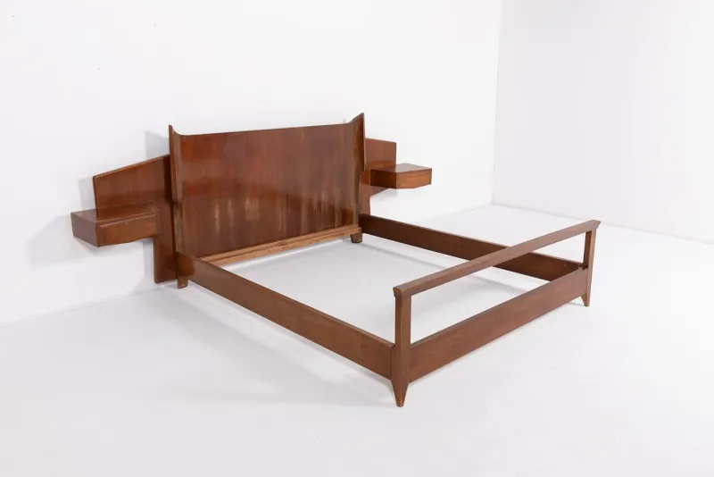 Pamono Mid-Century Modern Italian Double Bed Frame from Gio Ponti, 1950s> Beds & Bedroom Sets