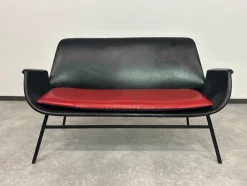 Pamono Mid-Century Modern Leather Seating Group by Gastone Rinaldi, 1970s, Set of 4><noscript><img width=