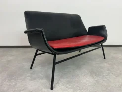 Pamono Mid-Century Modern Leather Seating Group by Gastone Rinaldi, 1970s, Set of 4><noscript><img width=