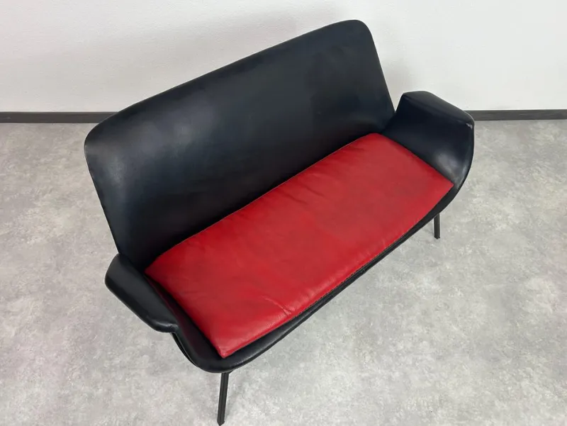 Pamono Mid-Century Modern Leather Seating Group by Gastone Rinaldi, 1970s, Set of 4> Living Room Sets