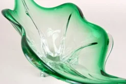 Discount Pamono Mid-Century Modern Murano Glass Bowl in Green & Clear Tones, Italy, 1960s