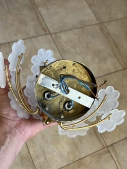 Pamono Mid-Century Modern Murano Glass Flower Wall Lamps, 1960s, Set of 2><noscript><img width=