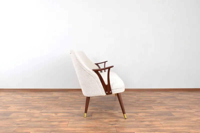 Pamono Mid-Century Modern Norwegian Teak and Boucle Sofa, 1960s