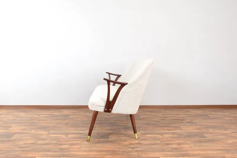 Pamono Mid-Century Modern Norwegian Teak and Boucle Sofa, 1960s
