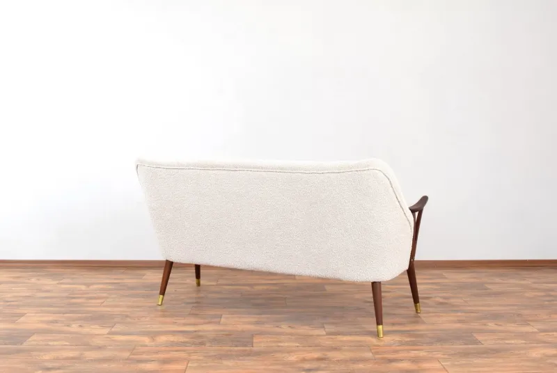 Pamono Mid-Century Modern Norwegian Teak and Boucle Sofa, 1960s