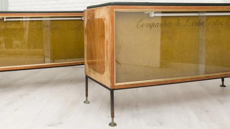 Pamono Mid-Century Modern Oak Haberdashery Counters, 1960s, Set of 2> Cabinets & Wardrobes