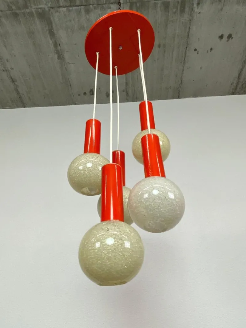 Pamono Mid-Century Modern Orange Hanging Lamp, 1960s> Ceiling Lights