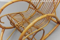 Hot Pamono Mid-Century Modern Rattan and Bamboo Rocking Chair, 1960s