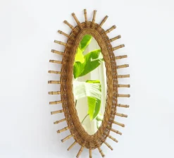 Hot Pamono Mid-Century Modern Rattan Oval Mirror, 1960s