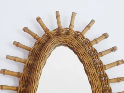 Hot Pamono Mid-Century Modern Rattan Oval Mirror, 1960s