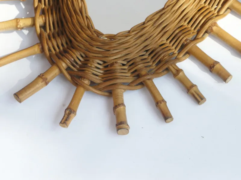 Hot Pamono Mid-Century Modern Rattan Oval Mirror, 1960s