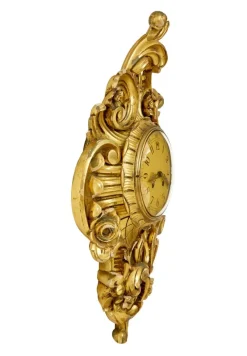 Pamono Mid-Century Modern Rococo Revival Carved Gilt Clock from Westerstrand, 1950s><noscript><img width=