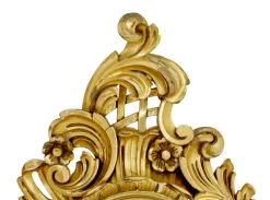 Pamono Mid-Century Modern Rococo Revival Carved Gilt Clock from Westerstrand, 1950s><noscript><img width=