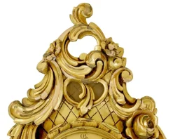 Pamono Mid-Century Modern Rococo Revival Carved Gilt Clock from Westerstrand, 1950s><noscript><img width=