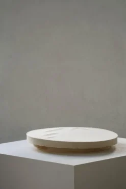 Pamono Mid-Century Modern Round Linen Flush Mount, 1950s><noscript><img width=