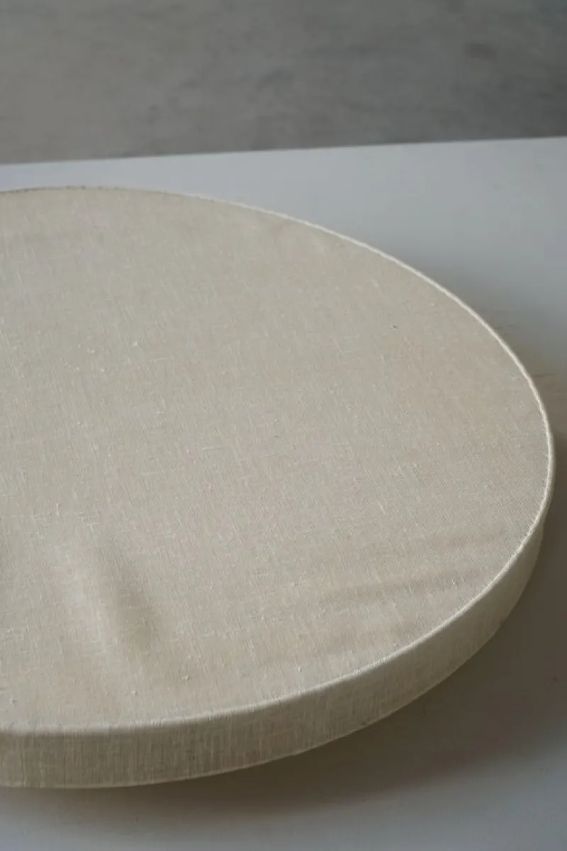 Pamono Mid-Century Modern Round Linen Flush Mount, 1950s> Ceiling Lights