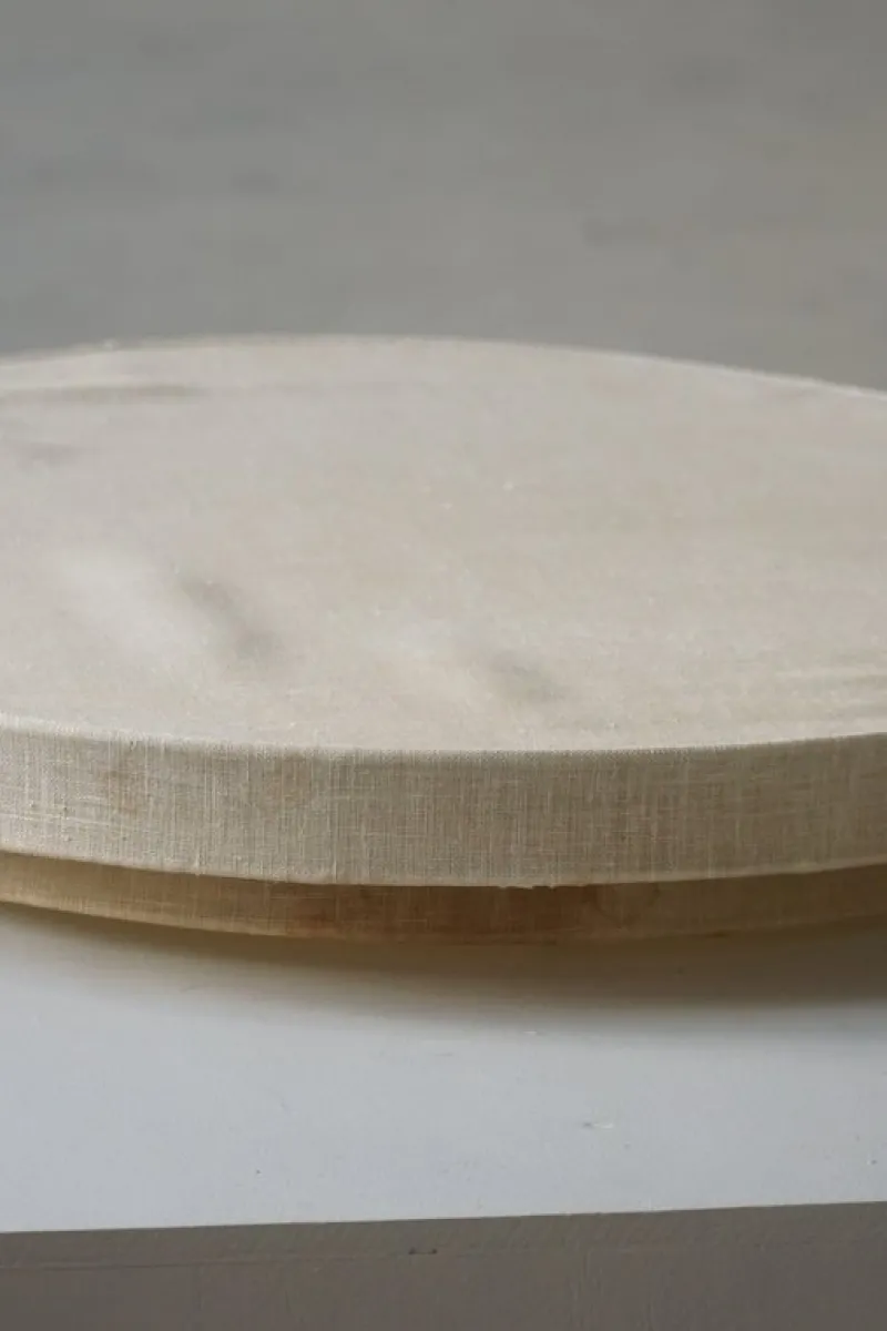 Pamono Mid-Century Modern Round Linen Flush Mount, 1950s> Ceiling Lights