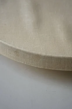 Pamono Mid-Century Modern Round Linen Flush Mount, 1950s><noscript><img width=
