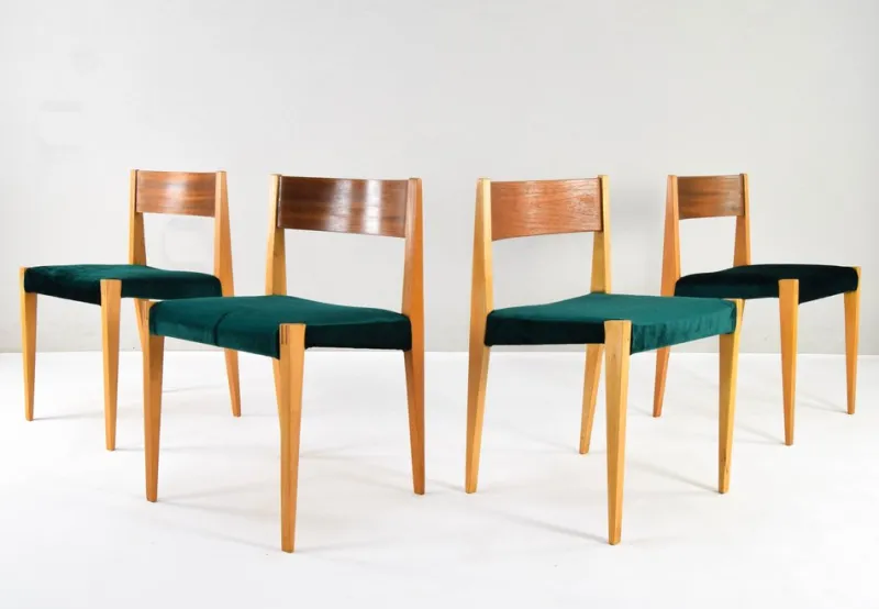 Pamono Mid-Century Modern Scandinavian Chairs in the style of Cadovius Pia by Poul Cadovius, 1950s, Set of 4> Living Room Sets