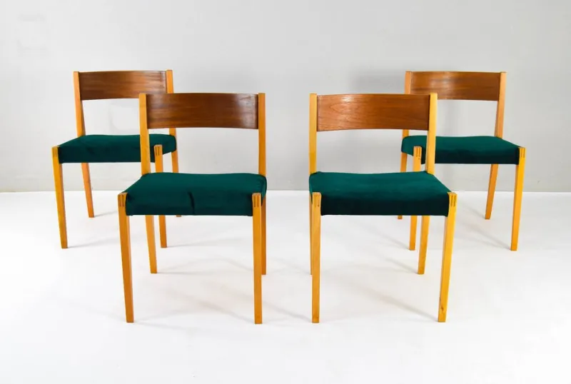 Pamono Mid-Century Modern Scandinavian Chairs in the style of Cadovius Pia by Poul Cadovius, 1950s, Set of 4> Living Room Sets