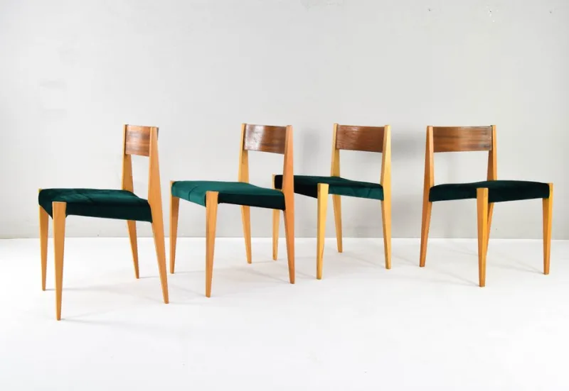 Pamono Mid-Century Modern Scandinavian Chairs in the style of Cadovius Pia by Poul Cadovius, 1950s, Set of 4> Living Room Sets