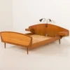 Clearance Pamono Mid-Century Modern Scandinavian Queen Size Bed with Nightstands and Lamp, 1950s