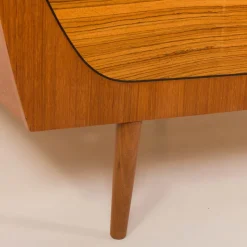 Clearance Pamono Mid-Century Modern Scandinavian Queen Size Bed with Nightstands and Lamp, 1950s