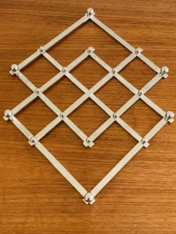 Pamono Mid-Century Modern Silver Plated Extending Trivet by Jacques Adnet, 1950s><noscript><img width=
