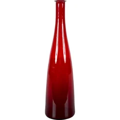 New Pamono Mid-Century Modern Smoked Ruby Red Blown Murano Glass Bottle, Italy, 1970s