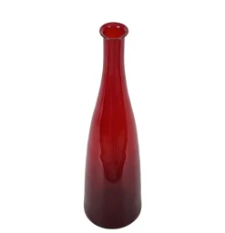 New Pamono Mid-Century Modern Smoked Ruby Red Blown Murano Glass Bottle, Italy, 1970s